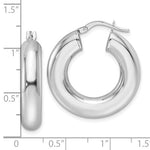Load image into Gallery viewer, 14K White Gold Classic Round Hoop Earrings 26mm x 6mm