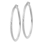 Afbeelding in Gallery-weergave laden, 14K White Gold Diamond Cut Knife Edge Round Hoop Earrings 44mm x 2.5mm