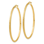 Afbeelding in Gallery-weergave laden, 14K Yellow Gold Diamond Cut Knife Edge Round Hoop Earrings 57mm x 2.5mm
