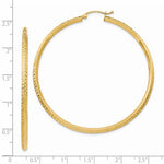 Afbeelding in Gallery-weergave laden, 14K Yellow Gold Diamond Cut Knife Edge Round Hoop Earrings 57mm x 2.5mm