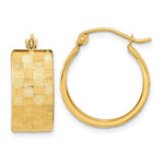 Load image into Gallery viewer, 14k Yellow Gold Woven Weave Textured Round Hoop Earrings 18mm x 8mm