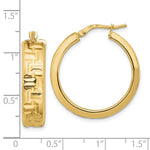 Load image into Gallery viewer, 14k Yellow Gold Textured Round Hoop Earrings 26mm x 6.75mm