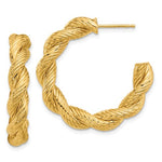 Load image into Gallery viewer, 14K Yellow Gold Twisted Rope Post Hoop Earrings