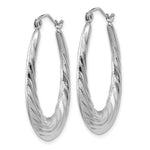 Afbeelding in Gallery-weergave laden, 14K White Gold Shrimp Twisted Oval Hoop Earrings