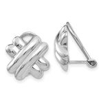Load image into Gallery viewer, 14K White Gold Non Pierced Fancy X Omega Back Clip On Earrings