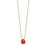 Charger l'image dans la galerie, 14k Yellow Gold Enamel Red Ladybug Pendant Charm Necklace