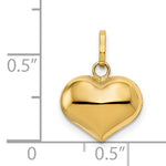 Carregar imagem no visualizador da galeria, 14k Yellow Gold Puffed Heart 3D Small Pendant Charm