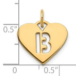 Загрузить изображение в средство просмотра галереи, 14k Yellow Gold Letter B Initial Alphabet Cut Out Heart Pendant Charm
