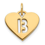 Загрузить изображение в средство просмотра галереи, 14k Yellow Gold Letter B Initial Alphabet Cut Out Heart Pendant Charm