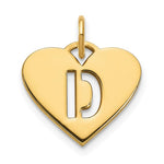 Carica l'immagine nel visualizzatore di Gallery, 14k Yellow Gold Letter D Initial Alphabet Cut Out Heart Pendant Charm