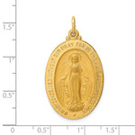 Kép betöltése a galériamegjelenítőbe: 14k Yellow Gold Blessed Virgin Mary Miraculous Medal Oval Pendant Charm