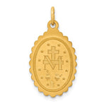 Ladda upp bild till gallerivisning, 14k Yellow Gold Blessed Virgin Mary Miraculous Medal Oval Scalloped Edge Pendant Charm