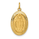 Indlæs billede til gallerivisning 14k Yellow Gold Blessed Virgin Mary Miraculous Medal Oval Pendant Charm