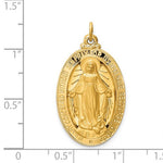Carica l'immagine nel visualizzatore di Gallery, 14k Yellow Gold Blessed Virgin Mary Miraculous Medal Oval Pendant Charm