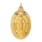 Carica l'immagine nel visualizzatore di Gallery, 14k Yellow Gold Blessed Virgin Mary Miraculous Medal Oval Pendant Charm
