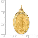Carica l'immagine nel visualizzatore di Gallery, 14k Yellow Gold Blessed Virgin Mary Miraculous Medal Oval Pendant Charm