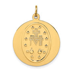 Załaduj obraz do przeglądarki galerii, 14k Yellow Gold Blessed Virgin Mary Miraculous Medal Round Pendant Charm