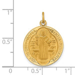 Afbeelding in Gallery-weergave laden, 14K Yellow Gold Saint Benedict Round Medallion Pendant Charm