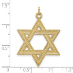 Lade das Bild in den Galerie-Viewer, 14k Yellow Gold Star of David Textured Pendant Charm