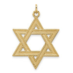 Lade das Bild in den Galerie-Viewer, 14k Yellow Gold Star of David Textured Pendant Charm