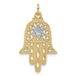 Kép betöltése a galériamegjelenítőbe: 14K Yellow Gold and Rhodium Hamsa Chamseh Star of David Pendant Charm