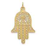 Cargar imagen en el visor de la galería, 14K Yellow Gold Hamsa Chamseh Hand of God Filigree Pendant Charm