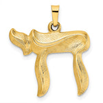 Load image into Gallery viewer, 14K Yellow Gold Chai Symbol Brushed Finish Pendant Charm