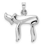 Lataa kuva Galleria-katseluun, 14k White Gold Chai Symbol Pendant Charm