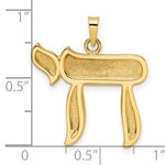Load image into Gallery viewer, 14K Yellow Gold Chai Symbol Textured Pendant Charm