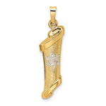 Load image into Gallery viewer, 14K Yellow White Gold Two Tone Torah with Star of David Pendant Charm