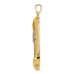 Load image into Gallery viewer, 14K Yellow White Gold Two Tone Mezuzah Torah with Star of David Pendant Charm