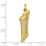 Load image into Gallery viewer, 14K Yellow White Gold Two Tone Mezuzah Torah with Star of David Pendant Charm