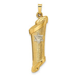 Load image into Gallery viewer, 14K Yellow White Gold Two Tone Mezuzah Torah with Star of David Pendant Charm