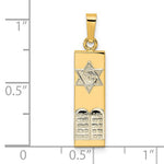 Ladda upp bild till gallerivisning, 14k Gold Two Tone Mezuzah Star of David Torah Pendant Charm