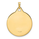 Lade das Bild in den Galerie-Viewer, 14k Yellow Gold Mazel Symbol Round Disc Pendant Charm