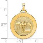 Lade das Bild in den Galerie-Viewer, 14k Yellow Gold Mazel Symbol Round Disc Pendant Charm