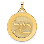 Lade das Bild in den Galerie-Viewer, 14k Yellow Gold Mazel Symbol Round Disc Pendant Charm