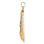 이미지를 갤러리 뷰어에 로드 , 14k Yellow White Gold Two Tone Mezuzah Scroll Star of David Pendant Charm