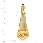 Ladda upp bild till gallerivisning, 14k Yellow White Gold Two Tone Mezuzah Scroll Star of David Pendant Charm