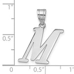 Cargar imagen en el visor de la galería, 14K White Gold Uppercase Initial Letter M Alphabet Pendant Charm