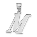 Cargar imagen en el visor de la galería, 14K White Gold Uppercase Initial Letter M Alphabet Pendant Charm
