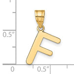 Загрузить изображение в средство просмотра галереи, 14K Yellow Gold Uppercase Initial Letter F Block Alphabet Pendant Charm