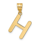 Ladda upp bild till gallerivisning, 14K Yellow Gold Uppercase Initial Letter H Block Alphabet Pendant Charm