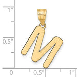 Ladda upp bild till gallerivisning, 14K Yellow Gold Uppercase Initial Letter M Block Alphabet Pendant Charm