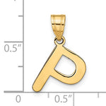Загрузить изображение в средство просмотра галереи, 14K Yellow Gold Uppercase Initial Letter P Block Alphabet Pendant Charm