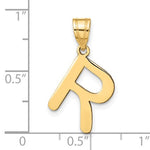 Charger l'image dans la galerie, 14K Yellow Gold Uppercase Initial Letter R Block Alphabet Pendant Charm