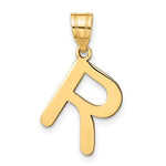 Charger l'image dans la galerie, 14K Yellow Gold Uppercase Initial Letter R Block Alphabet Pendant Charm