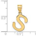 Load image into Gallery viewer, 14K Yellow Gold Uppercase Initial Letter S Block Alphabet Pendant Charm