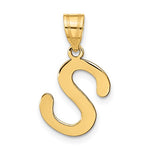 Load image into Gallery viewer, 14K Yellow Gold Uppercase Initial Letter S Block Alphabet Pendant Charm