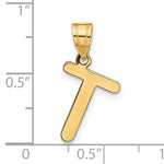 將圖片載入圖庫檢視器 Copy of 14K Yellow Gold Uppercase Initial Letter T Block Alphabet Pendant Charm